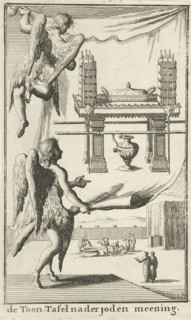 Angels study view for the Table of Showbread, Jan Luyken, Willem Goeree, 1683