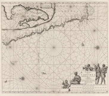 Sea chart of the coast of Namibia and South Africa, Jan Luyken, Johannes van Keulen (I), unknown,