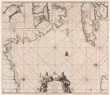 Sea chart of part of the Gulf of Mexico, with the coast of Florida, Jan Luyken, Claes Jansz Voogt,