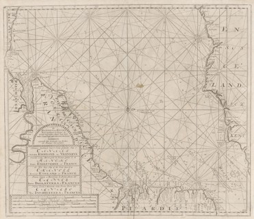 Sea chart of the Channel between England and France, Part 1, print maker: Anonymous, 1688 - 1803