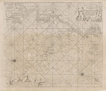 Sea chart of the Atlantic Ocean to the west coast of Europe and parts of Africa, Jan Luyken,