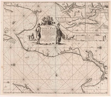 Sea chart of a portion of the Baltic coast of Poland and Latvia, Jan Luyken, Johannes van Keulen