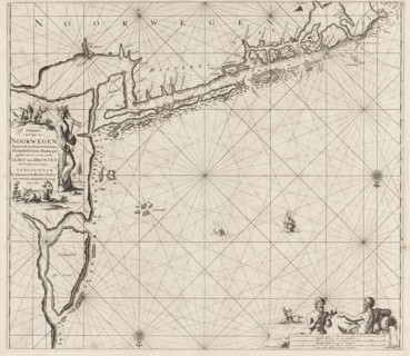 Sea chart of the coast of Norway near Trondheim, Jan Luyken, Johannes van Keulen (I), unknown, 1681