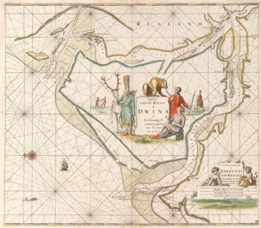 Sea chart of the Northern Dvina River, Jan Luyken, Johannes van Keulen (I), unknown, 1681 - 1799