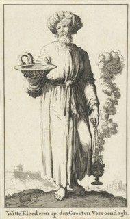 High priest in white vestments belonging to the Atonement, variant A, Jan Luyken, Willem Goeree,
