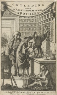 Interior of a pharmacy, Jan Luyken, Jan Claesz ten Hoorn, 1689