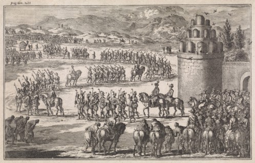 procession at the exit of the king of Persia, Jan Luyken, H.W. Meyer, 1712