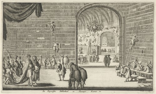 Imperial library and curiosities, print maker: Jan Luyken, Jan Claesz ten Hoorn, 1682