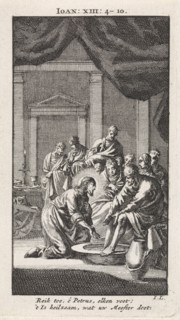 Foot Washing of Peter, Jan Luyken, wed. Pieter Arentsz & Cornelis van der Sys (II), 1712