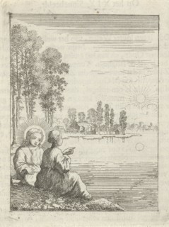 Christ and the personified soul behold the sun, Jan Luyken, Pieter Arentsz (II), 1678 - 1687