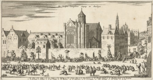Annual procession in Antwerp, Belgium, ca. 1680-1681, Jan Luyken, 1682
