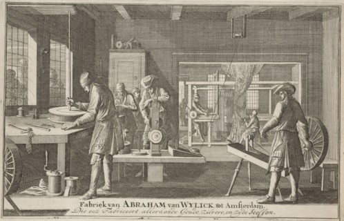 Address card of Abraham van Wylick, Caspar Luyken, 1706