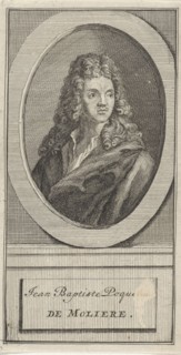 Portrait of Jean Baptiste Poquelin MoliÃ¨re, Caspar Luyken, Nicolaas ten Hoorn, 1705
