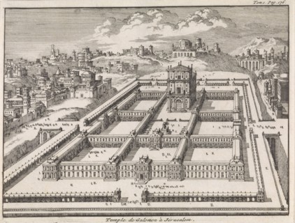 Temple of Solomon in Jerusalem, print maker: Jan Luyken, Pieter Mortier, 1705