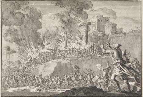 Outburst of the Jews from Jerusalem, Jan Luyken, Pieter Mortier, 1704