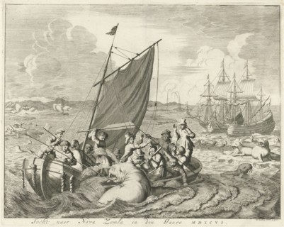 Trip to Novaya Zemlya in 1596, Jan Luyken, 1681