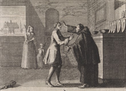 Monk converts a man, Caspar Luyken, Christoph Weigel, 1704