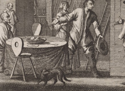 Farmer receives devils in his house, Caspar Luyken, Christoph Weigel, 1704