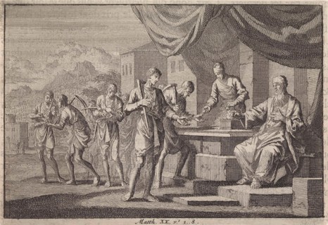 Parable of the laborers in the vineyard, Jan Luyken, Pieter Mortier, 1703 - 1762