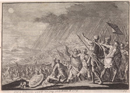 Battle of Gibeon, Jan Luyken, Pieter Mortier, 1703 - 1762