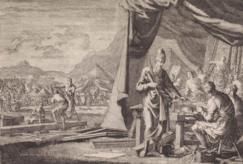 Construction of the Tabernacle, Jan Luyken, Pieter Mortier, 1703 - 1762