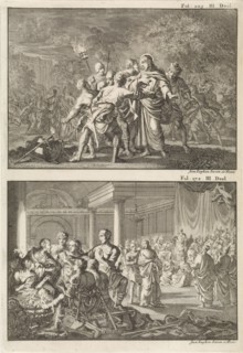 Arrest of Christ and Peter denies Christ, Jan Luyken, Willem Broedelet, 1700