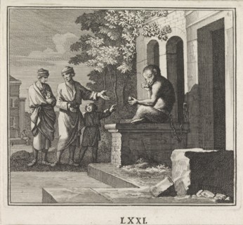 Emblem: monkey, Caspar Luyken, Christoph Weigel, 1695 - 1705