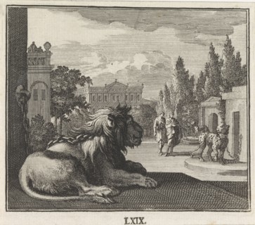 Emblem: wild animals, Caspar Luyken, Christoph Weigel, 1695 - 1705