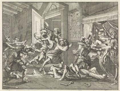 Murder of the Templars at Zierikzee, 1312, Caspar Luyken, Hermannus Ribbius, 1700