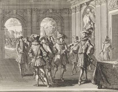 Knight Payen de Beaufort is accused of witchcraft and imprisoned, 1459, Caspar Luyken, Hermannus