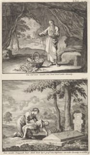 Resurrection of a dead child and a woman bringing her dead child to the tomb of Saint Stephen,