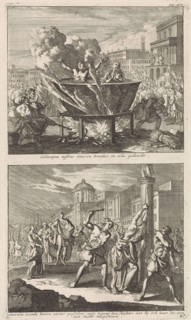 Holy Eulampia and her brother are boiled alive in oil and the Martyrdom of Saint Rufina Rome, Jan