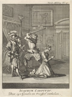 Joachim von Carpzov orders his wife's beheading, 1623, Jan Luyken, 1699