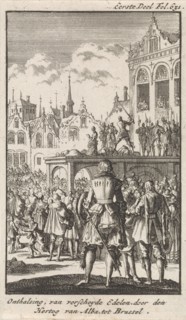 Decapitation of the Counts Egmont and Horne, 1567, Jan Luyken, Engelbrecht Boucquet, 1699