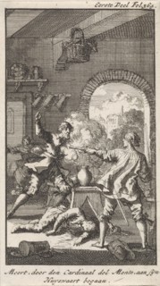 Murder by Cardinal Del Monte, 1560, Jan Luyken, 1699