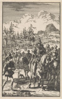 Prince Philip lands in England, 1554, Jan Luyken, 1699