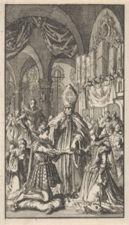Marriage between Crown Prince Philip and Maria of Portugal, 1543, Jan Luyken, 1699