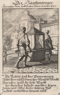 Carriers of a sedan, Caspar Luyken, Anonymous, 1711