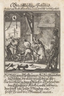 Anchor blacksmith, someone who made ship anchors or wall anchors, Caspar Luyken, Anonymous, 1711