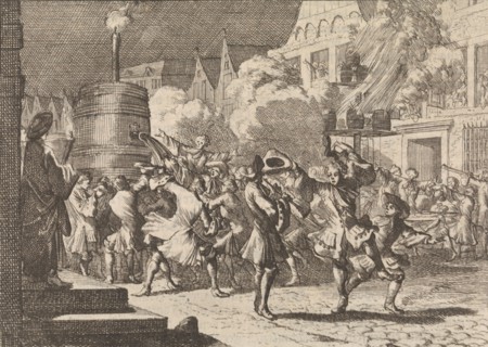 Joy in Paris following the false news of the death of William III at the Battle of the Boyne, 1690,