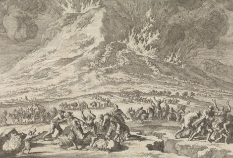 Eruption of Mount Etna, 1669, Jan Luyken, Pieter van der Aa (I), 1698