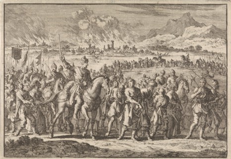 Raid of Tatars in Poland, 1666, Jan Luyken, Pieter van der Aa (I), 1698