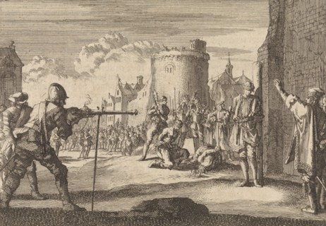 In Jonkoping, Sweden, Baron Gustav Skyte is shot with a musket because of piracy, his companions