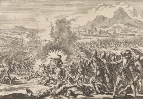 Victory of the Portuguese against the Spaniards in Villaviciosa, 1665, Jan Luyken, Pieter van der