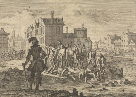 Johan 't Serclaes, Count of Tilly, has conquered Minden and lets his victims be thrown in the river