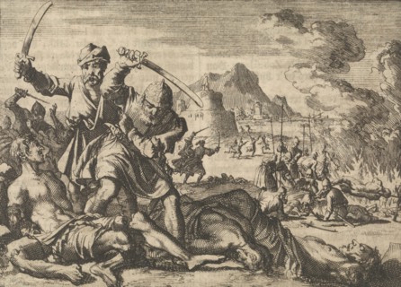 Turkish atrocities in the area around Venice, 1614, Jan Luyken, Pieter van der Aa (I), 1698