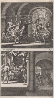 Antigonus is slain at the command of his brother Aristobulus, Death of the king Aristobulus, print