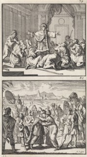 Joseph reveals himself to his brothers, Meeting of Jacob and Joseph, Caspar Luyken, Barent
