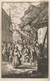 Fight of Don Clarazel with farmers in the village Uxel, Caspar Luyken, Johannes Broersz, Nathanael