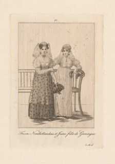 Two women in Frisian and Groningen costume, Carl Cristiaan Fuchs, Willem van Senus, Harmanus